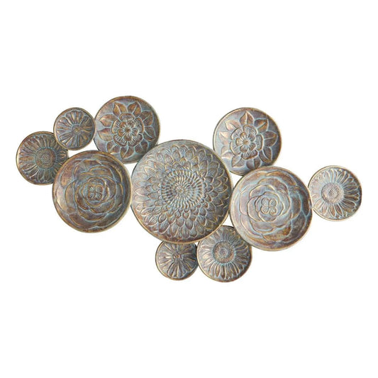 Decorative Layered Metal Floral Wall Decor, 50 Inch