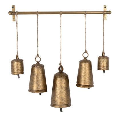 Metal Bell Wall Decor Hanging Bells, 20 Inch
