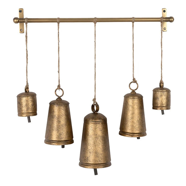 Metal Bell Wall Decor Hanging Bells, 20 Inch