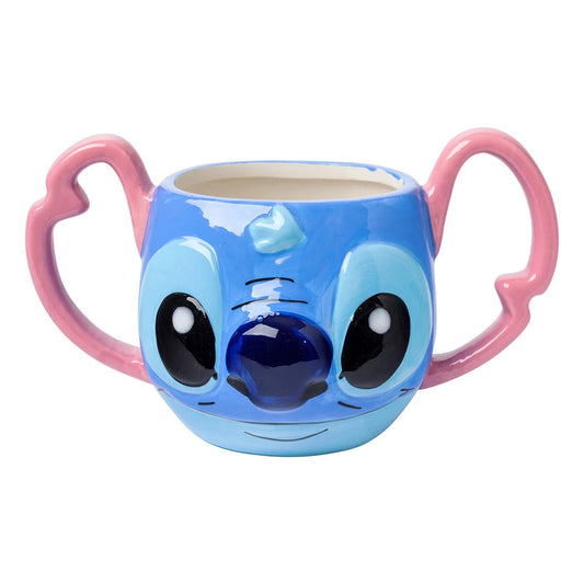 3D Character Sculpted Ceramic Mug with Ear Handles, Blue