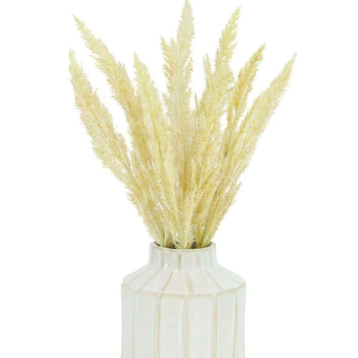 Artificial Beige Astilbe Floral Arrangement With Ceramic Pot, 15 Inch
