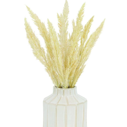 Artificial Beige Astilbe Floral Arrangement With Ceramic Pot, 15 Inch