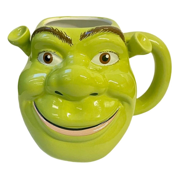 Green Character Ceramic Mug With 3D Sculpted Face, 7 Inch
