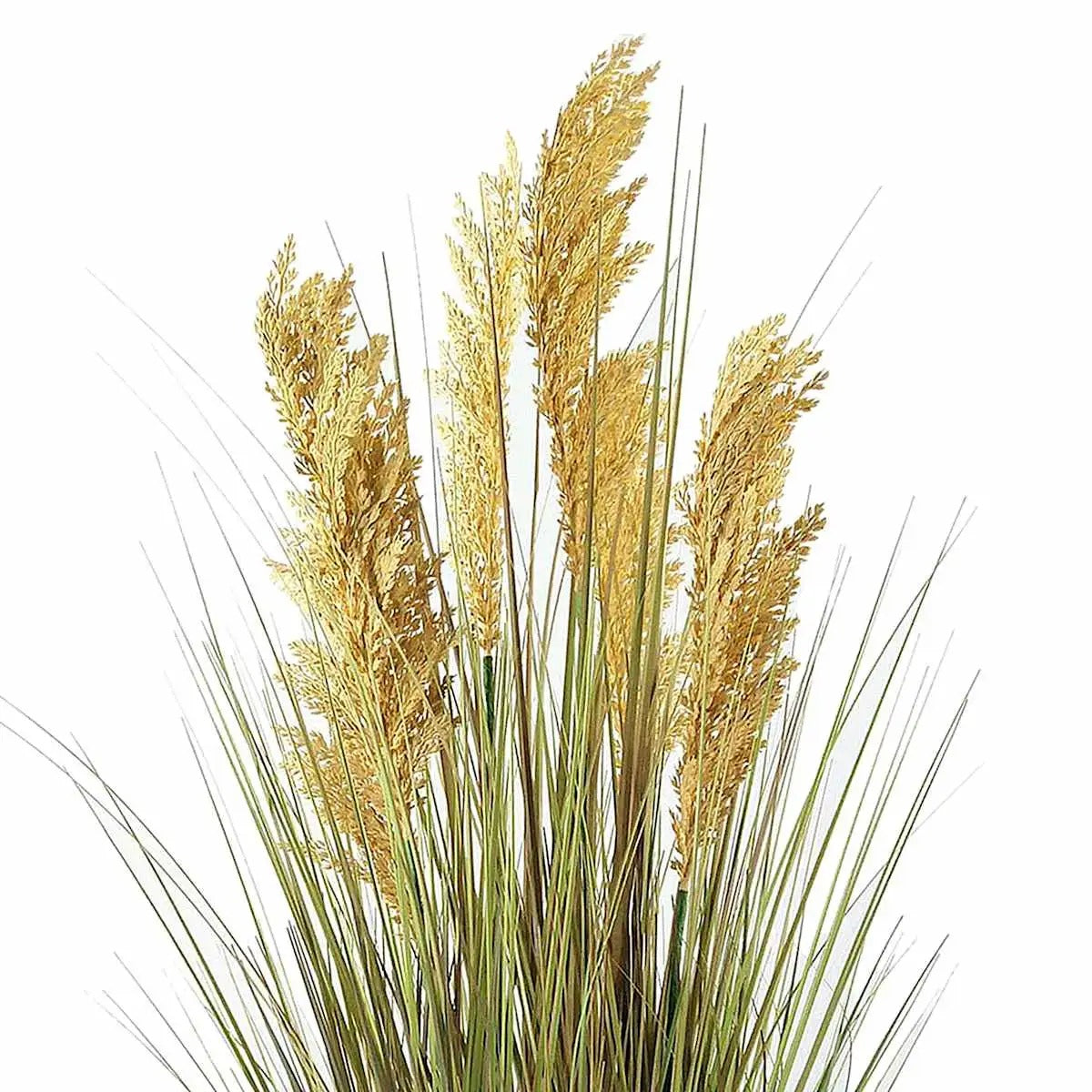 Artificial Onion Grass Floor Plant With Woven Basket, 38.5 Inch